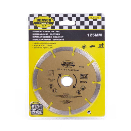 125 mm Getande Diamantschijf voor Precisiesnijden op 13.200 RPM