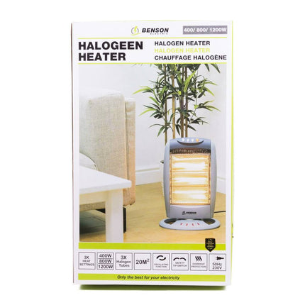 Halogeen Heater 400/800/1200W - Compacte Warmte voor 20m² Ruimtes