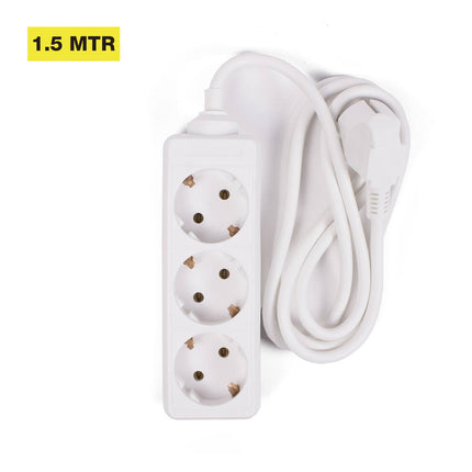 Stekkerdoos 3-voudig RA 1.5m, 16A/250V, 3680W, voor thuis/kantoor.