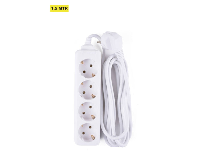 Stekkerdoos 4-voudig RA, 1.5m, 3680W, ideaal voor thuisgebruik