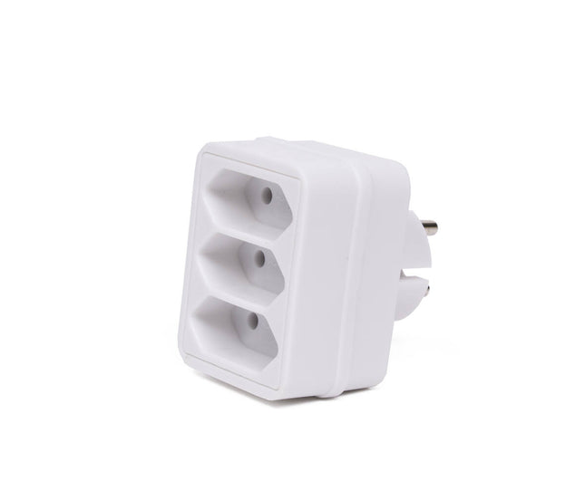 Stekker Triplo Wit - Voor 3 Platte Stekkers, Max. 1500W Capaciteit