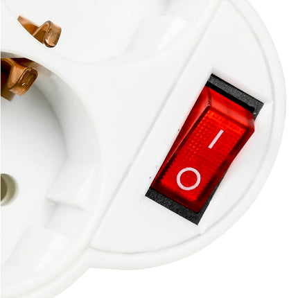 Wit Stopcontact Duo RA met Schakelaar, 3500W, Ideaal voor Apparaten