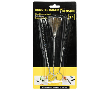 Borstel Rager Set 3-delig: 10/18mm ronde, 13mm platte, 18cm lang.
