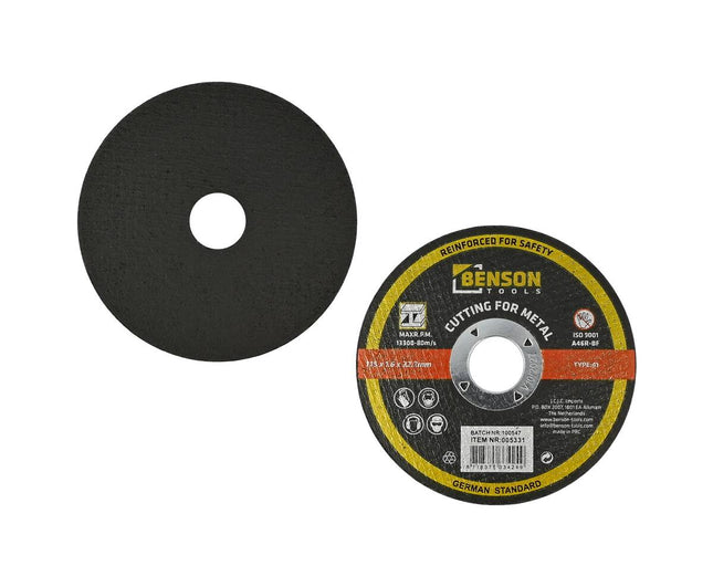 Doorslijpschijf Metaal ø115mm, 1.6mm dik, Voor Staal en Non-ferro.