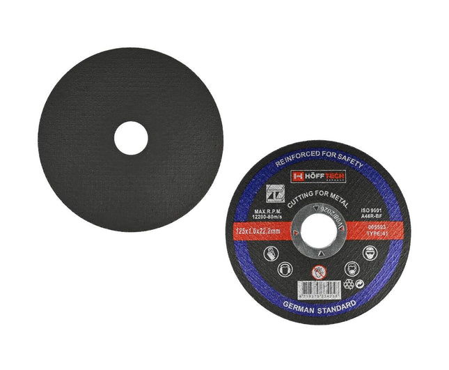 Doorslijpschijf Metaal Ø125 mm, 1 mm dik, 22.2 mm asgat, 12.200 RPM