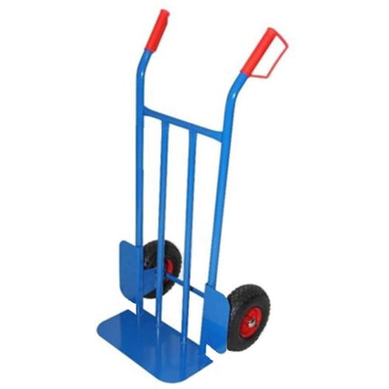 Steekwagen Blauw, 200kg, 120x59.5cm, Luchtbanden, Vast Plateau