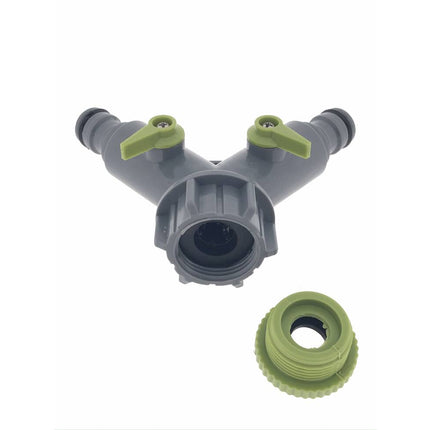 Waterverdeler 2-weg, snelkoppeling, past op 1/2"-3/4" kranen.