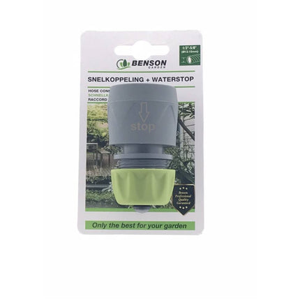 Water Snelkoppeling + Stop 1/2"-5/8", Snel en Eenvoudig Tuinieren