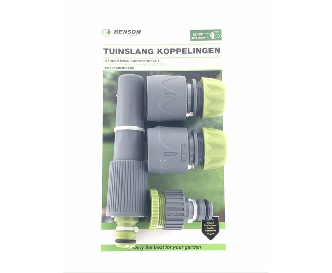 5-delige Tuinslangkoppelingen Set 1/2" Soft voor Efficiënte Bewatering