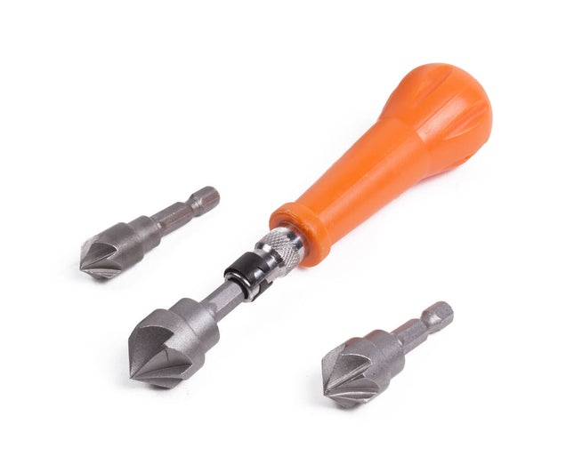 Verzinkboorset 4-delig: 12-19mm boren, ideaal voor houtbewerking.
