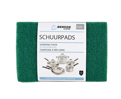 Schuurpadenset 10 stuks, ideaal voor pannen en verfklussen, 15x10x0.6 cm