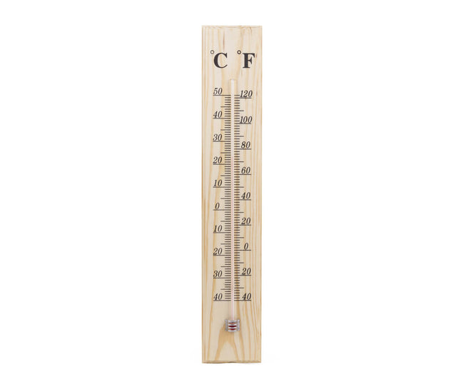Jumbo Muurthermometer 40cm - Hout, °C/°F, Ideaal voor Buitengebruik