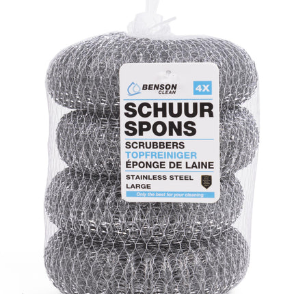 Schuurspons 4 dlg RVS groot
