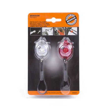 Fietslicht Set 2dlg Mini - 3 Lichtmodi, Inclusief Batterijen, Compact
