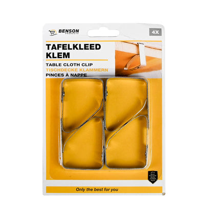 RVS Tafelkleedklem 4st - Voor Tafels tot 3.5cm Dikte, Binnen/Buiten