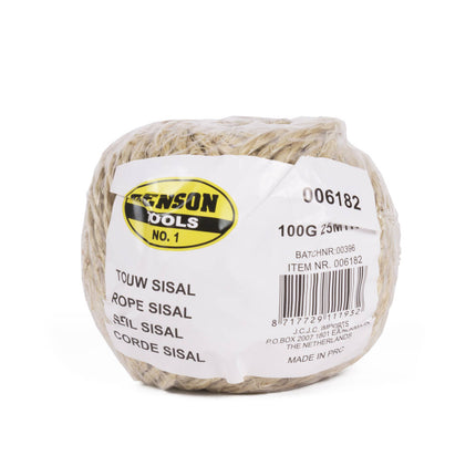 Sisal Touw 100g, 25m - Ideaal voor Tuinieren en DIY Projecten