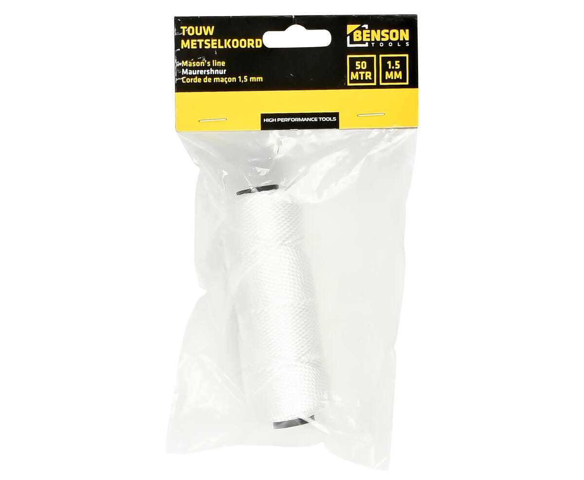 Metselkoord 1.5 mm x 50 m, ideaal voor muuruitlijning.