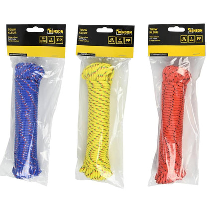 Touw 4mm x 20m - Kleur Mix, Ideaal voor Knutselen & Tuinieren