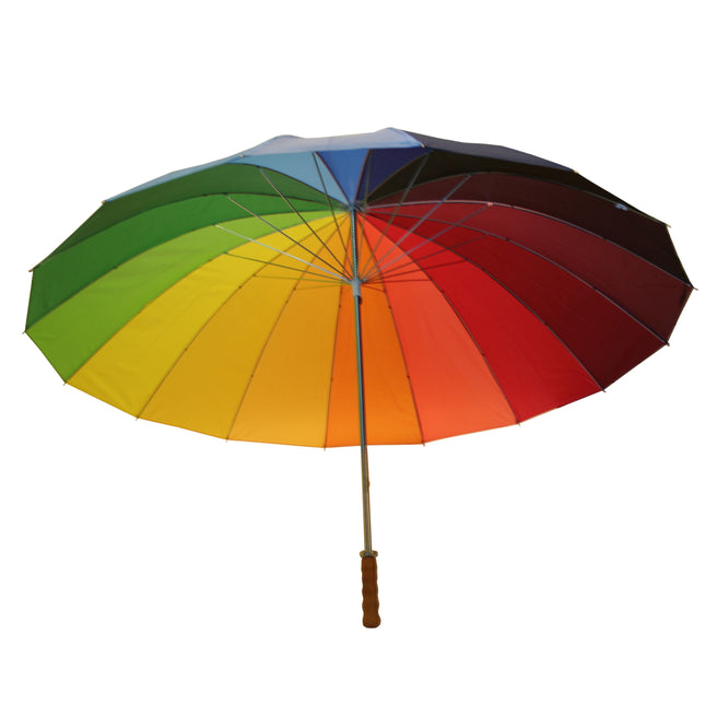 Paraplu ø130 cm 16 banen golf regenboog – 13 cm, Compact