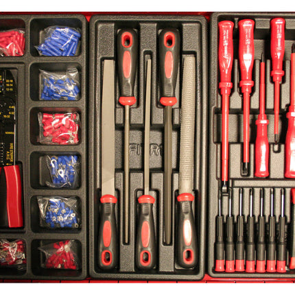 Gereedschapstrolley, 7 laden, 542-delig, met slot, mobiel, werkplaats.