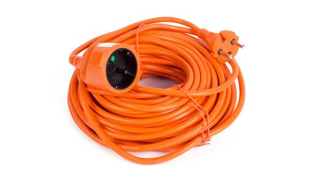 Oranje Verlengsnoer 20m, 2x1.5MM2, 16A/250V, IP20, 3500W, Binnengebruik