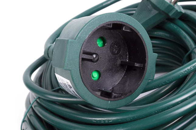 Verlengsnoer 2X1.5 niet geaard 20 mtr groen – 250V, 20 METER, Voor geaarde stekkers