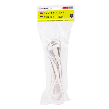 Stekkerdoos 4-voudig, 230V, 16A, 3500W, 2x1m+5m kabel, veelzijdig gebruik