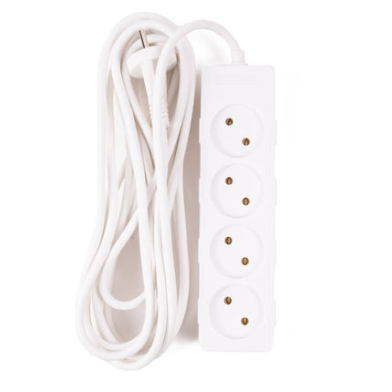 Stekkerdoos 4-voudig, 230V, 16A, 3500W, 2x1m+5m kabel, veelzijdig gebruik