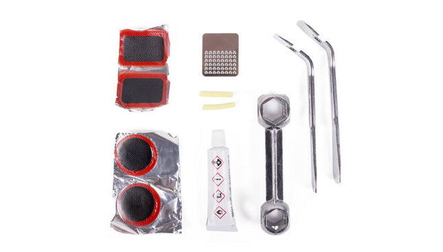 Fiets Reparatieset 10-delig: Inclusief 2 bandenlichters, ideaal voor pech onderweg.