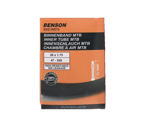 Binnenband 26x1.75 Butyl MBT, Frans ventiel, ideaal voor mountainbikes.