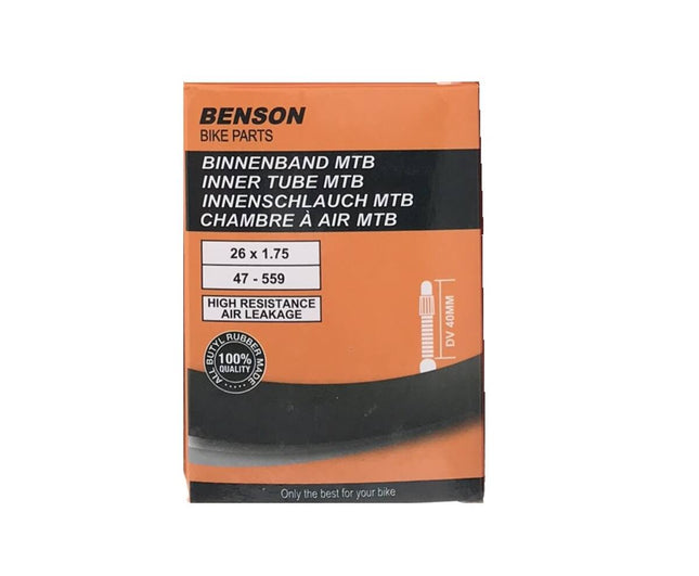 Binnenband 26x1.75 Butyl MBT, Frans ventiel, ideaal voor mountainbikes.