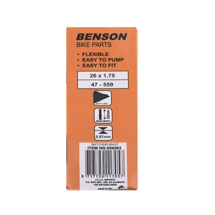 Binnenband 26x1.75 Butyl MBT, Frans ventiel, ideaal voor mountainbikes.
