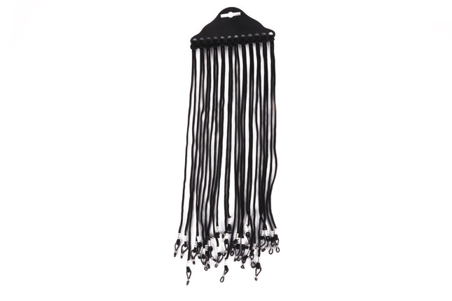 Brillenkoordje zwart 12 dlg – Materiaal Nylon, Lengte 68 cm, 68 cm, verstelbaar