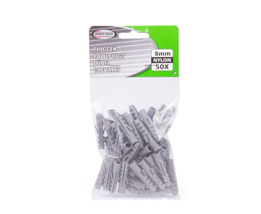 8 mm Nylon Pluggen, 50 stuks, voor Beton/Baksteen Bevestiging