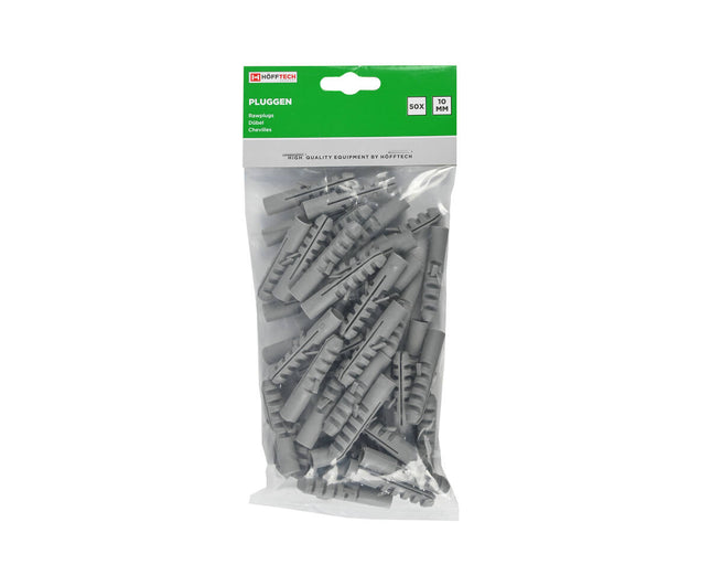 10 mm Nylon Pluggen - 50 Stuks voor Beton en Baksteen Bevestiging