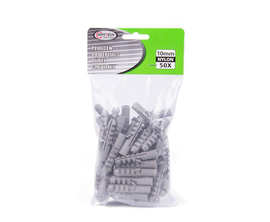 10 mm Nylon Pluggen - 50 Stuks voor Beton en Baksteen Bevestiging