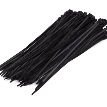 Tie Ribs 3.6x200mm Zwart - 100 stuks, ideaal voor kabelbeheer