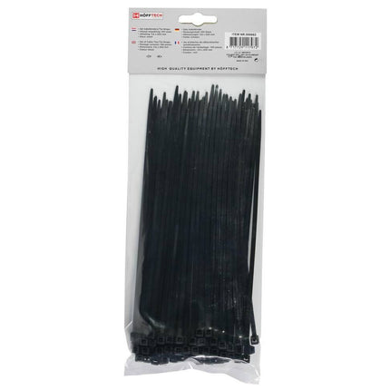 Tie Ribs 3.6x200mm Zwart - 100 stuks, ideaal voor kabelbeheer