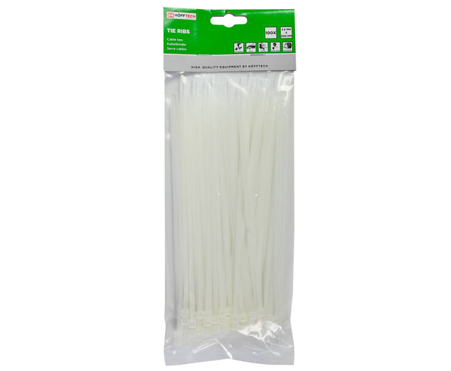 Witte Kabelbinders 3.6x200mm, 100 Stuks, Ideaal voor Kabelbeheer