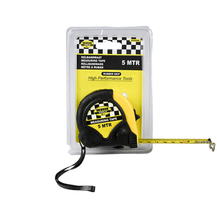 Rubberen Rolbandmaat 5m x 19mm voor Precieze Metingen en Klussen