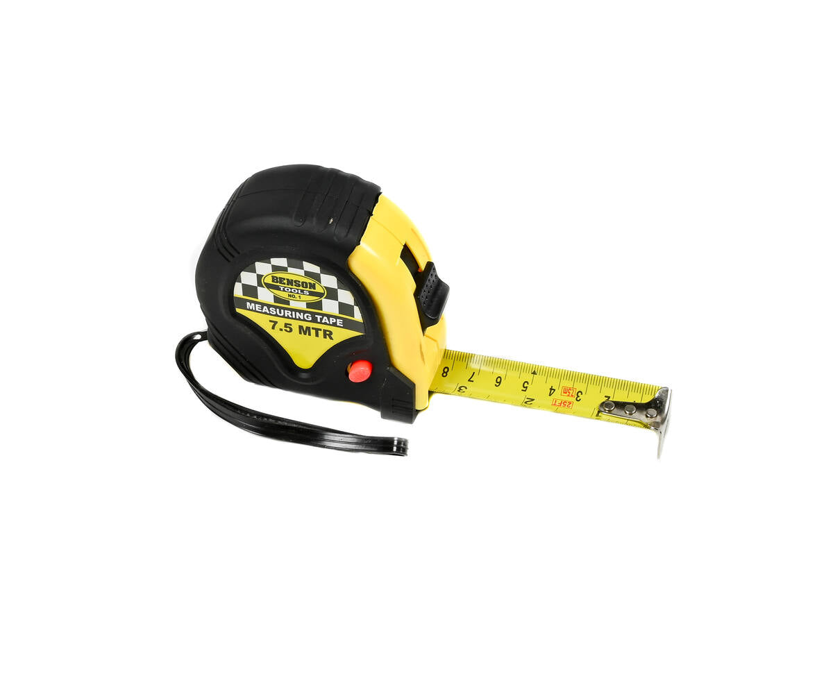 Rubber Rolbandmaat 7.5m x 25mm voor Precieze Metingen Bouwprojecten