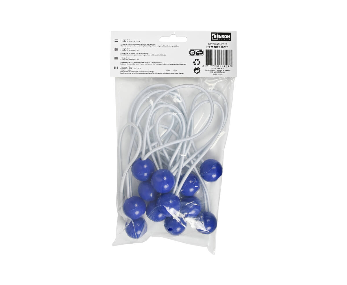 Elastiek met Bal 12-dlg 15 cm - Perfect voor Kabelorganisatie