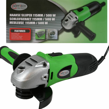 Haakse Slijper 115mm 500W, 11500 RPM, M14, Voor Metaalbewerking