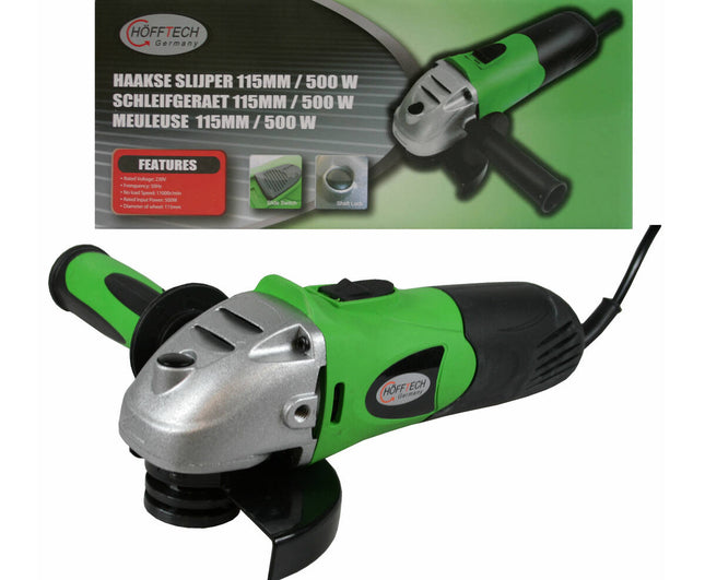 Haakse Slijper 115mm 500W, 11500 RPM, M14, Voor Metaalbewerking