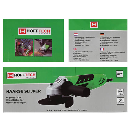 Haakse Slijper 125mm 900W, 11.500 RPM, Voor Metaal- en Steenbewerking