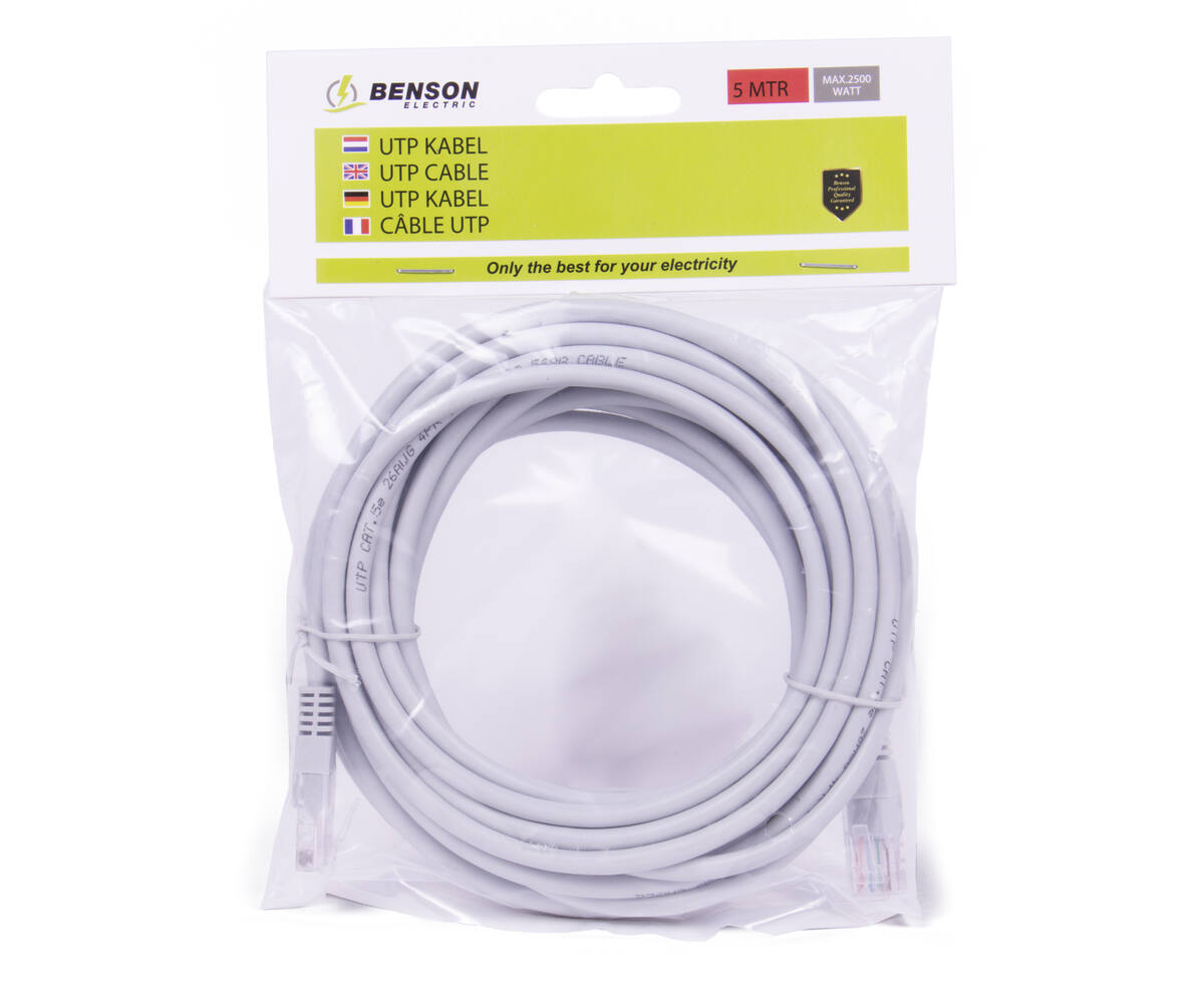 5m UTP Cat5e Kabel - Voor Dataoverdracht en Telefonie Verbindingen
