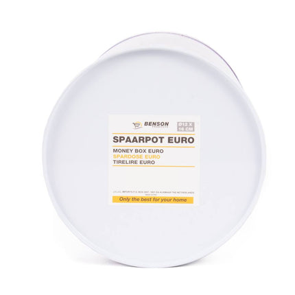 Spaarpot Euro Design Ø8,5x12cm - Veilig Geld Bewaren voor Jong & Oud