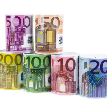 Spaarpot Euro Design Ø8,5x12cm - Veilig Geld Bewaren voor Jong & Oud