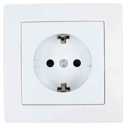 Stopcontact RA Inbouw Wit - 250VAC 16A, Compact, Voor Thuis & Kantoor