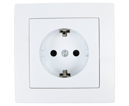 Stopcontact RA Inbouw Wit - 250VAC 16A, Compact, Voor Thuis & Kantoor